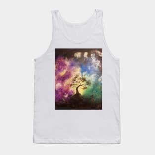 Silhouetted tree in front of the cosmos. Tank Top